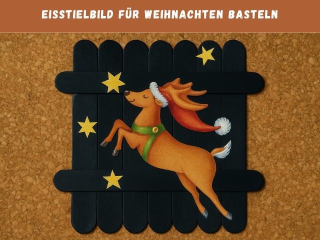 Eisstielbild für Weihnachten basteln