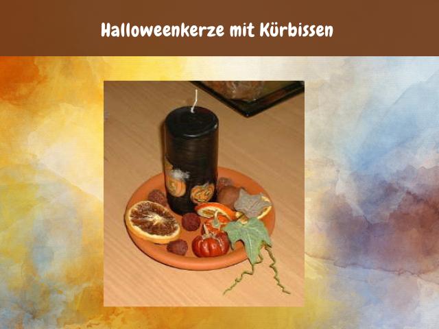 Halloweenkerze mit Kürbissen