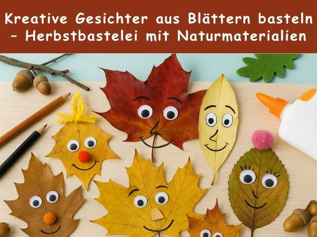Kreative Gesichter aus Blättern basteln – Herbstbastelei mit Naturmaterialien
