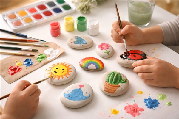 Steine bemalen mit Kindern als kreative Alltagsidee