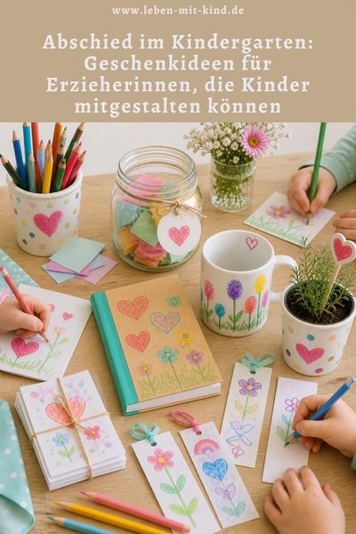 Abschied im Kindergarten: Geschenkideen für Erzieherinnen, die Kinder mitgestalten können